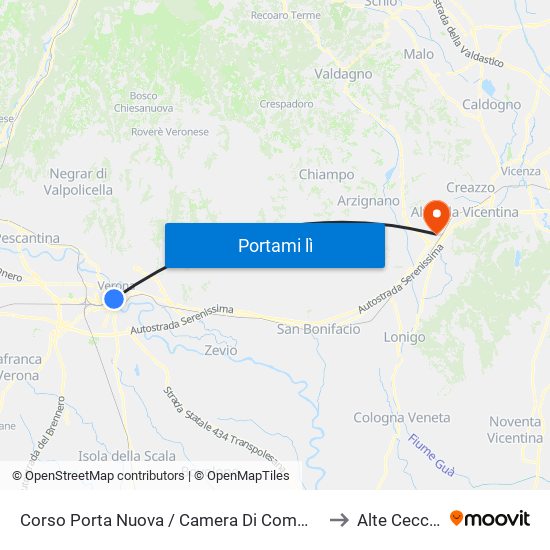 Corso Porta Nuova / Camera Di Commercio B to Alte Ceccato map