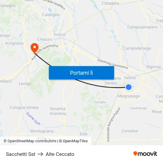 Sacchetti Sst to Alte Ceccato map