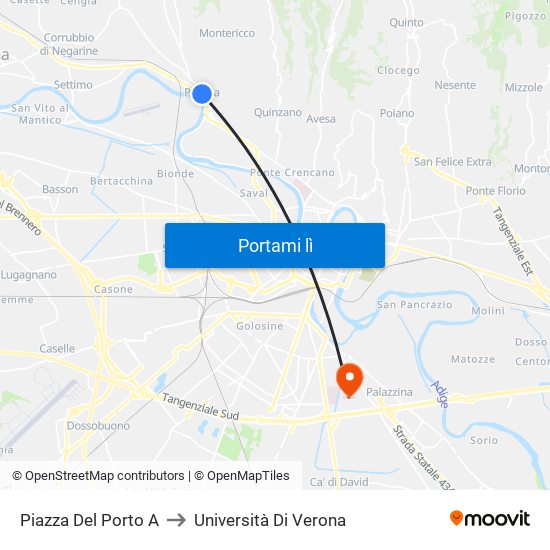 Piazza Del Porto A to Università Di Verona map