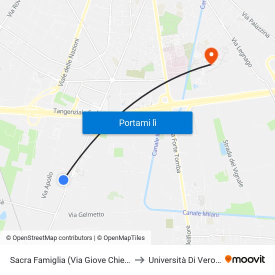 Sacra Famiglia (Via Giove Chiesa) to Università Di Verona map