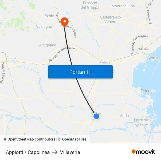 Appiotti / Capolinea to Villaverla map
