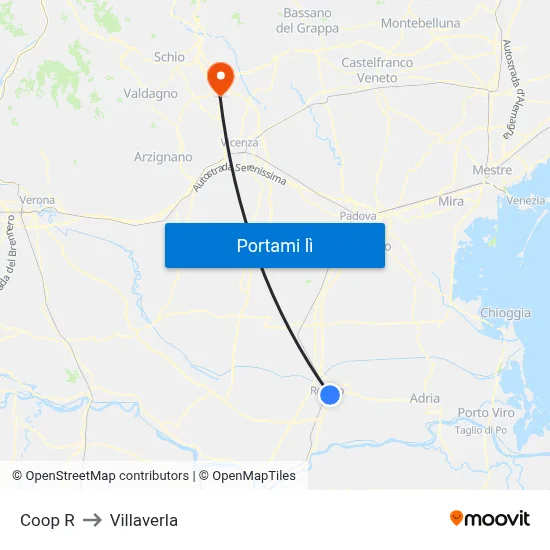 Coop R to Villaverla map