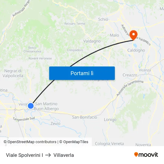 Viale Spolverini I to Villaverla map