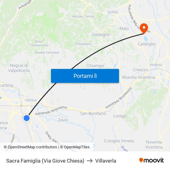 Sacra Famiglia (Via Giove Chiesa) to Villaverla map