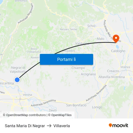 Santa Maria Di Negrar to Villaverla map