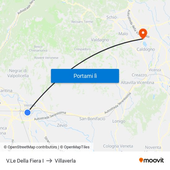 V.Le Della Fiera I to Villaverla map