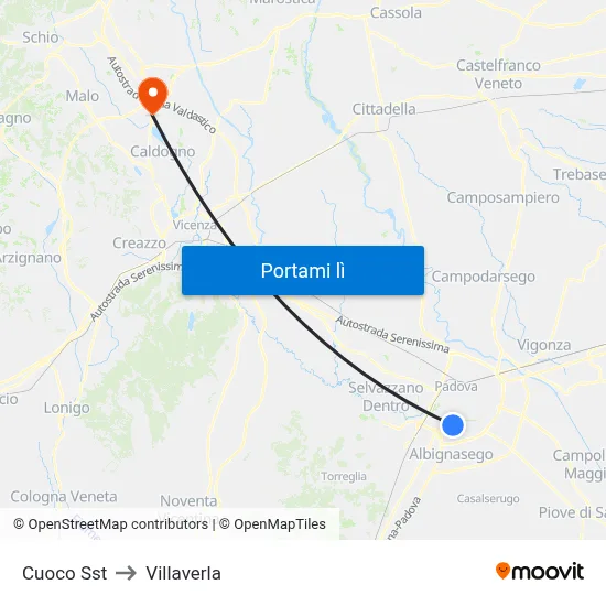 Cuoco Sst to Villaverla map