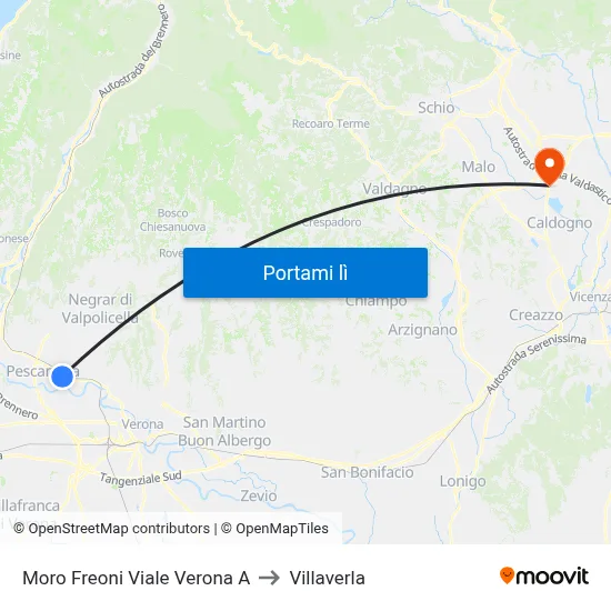 Moro Freoni Viale Verona A to Villaverla map