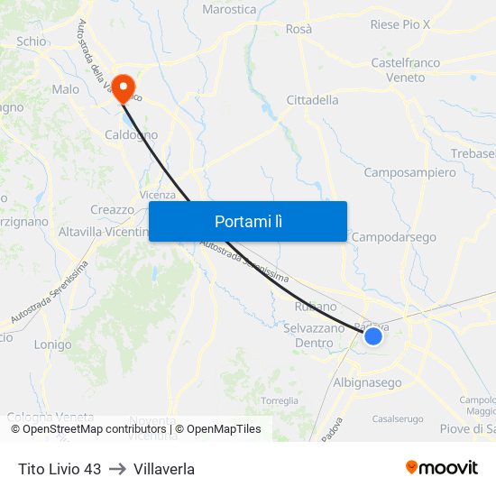 Tito Livio 43 to Villaverla map