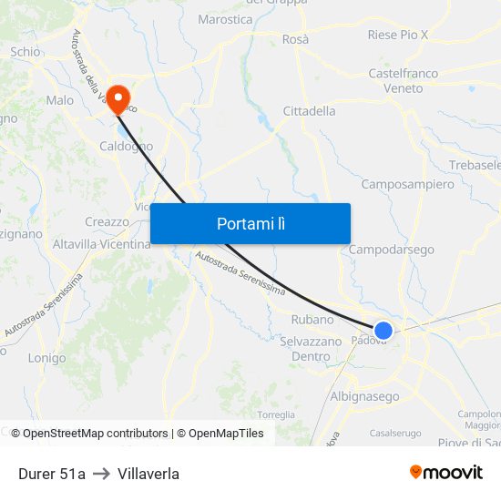 Durer 51a to Villaverla map