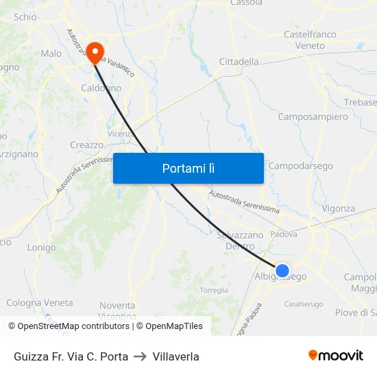 Guizza Fr. Via C. Porta to Villaverla map