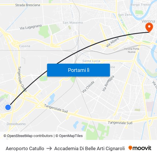 Aeroporto Catullo to Accademia Di Belle Arti Cignaroli map