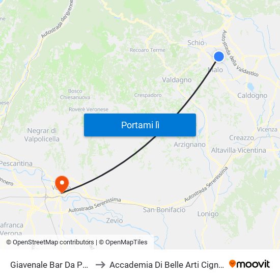 Giavenale Bar Da Paolo to Accademia Di Belle Arti Cignaroli map