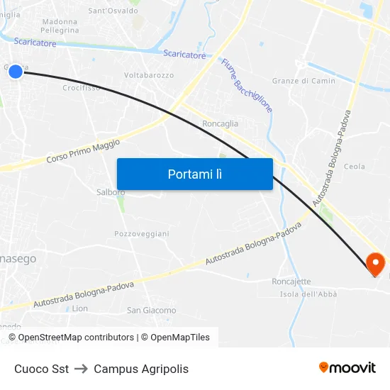 Cuoco Sst to Campus Agripolis map