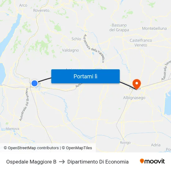 Ospedale Maggiore B to Dipartimento Di Economia map