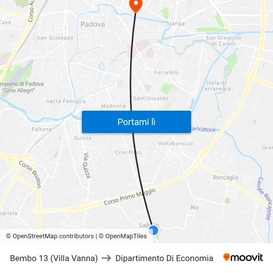 Bembo 13 (Villa Vanna) to Dipartimento Di Economia map