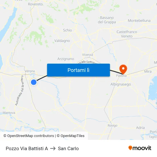 Pozzo Via Battisti A to San Carlo map