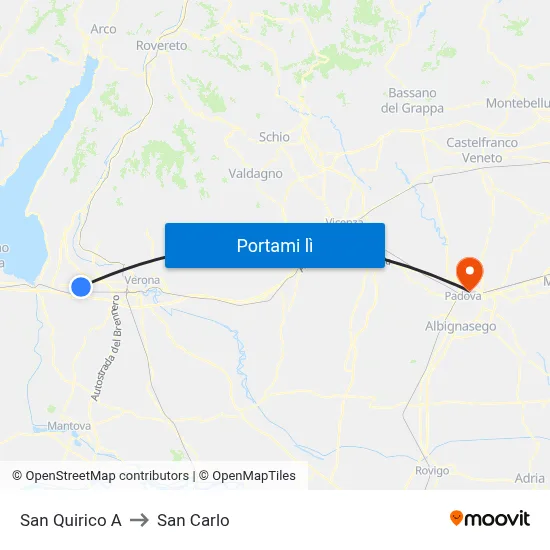 San Quirico A to San Carlo map