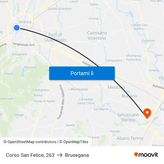 Corso San Felice, 263 to Brusegana map