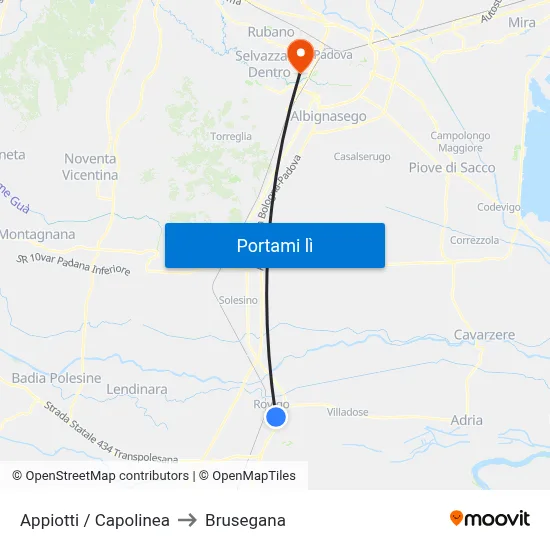 Appiotti / Capolinea to Brusegana map