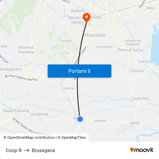 Coop R to Brusegana map