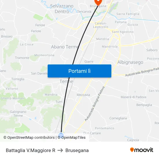 Battaglia V.Maggiore R to Brusegana map