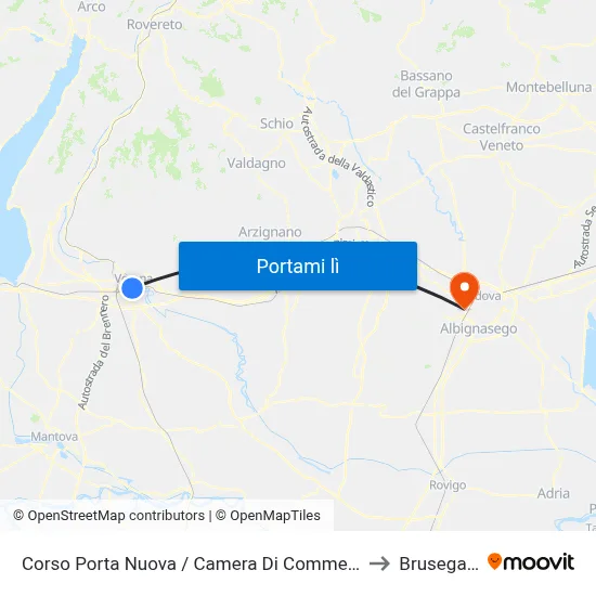 Corso Porta Nuova / Camera Di Commercio A to Brusegana map