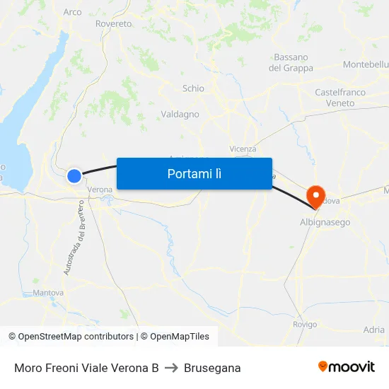 Moro Freoni Viale Verona B to Brusegana map