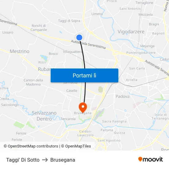 Taggi' Di Sotto to Brusegana map