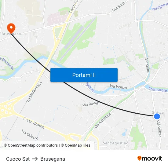 Cuoco Sst to Brusegana map