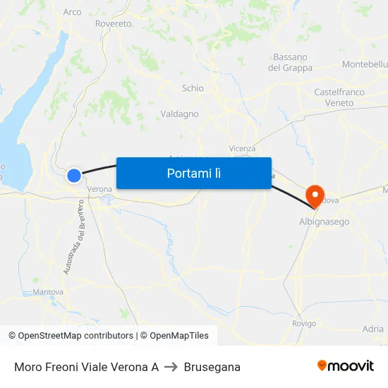Moro Freoni Viale Verona A to Brusegana map
