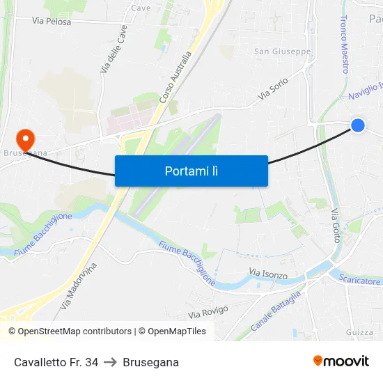Cavalletto Fr. 34 to Brusegana map