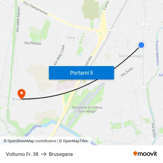 Volturno Fr. 38 to Brusegana map