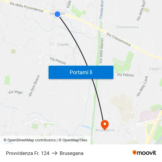 Provvidenza Fr. 124 to Brusegana map