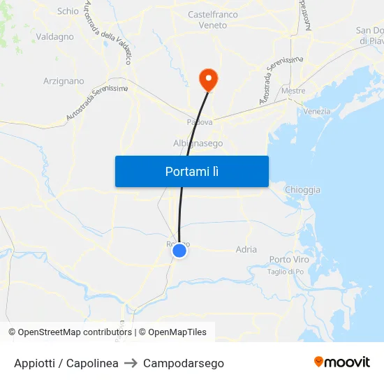 Appiotti / Capolinea to Campodarsego map