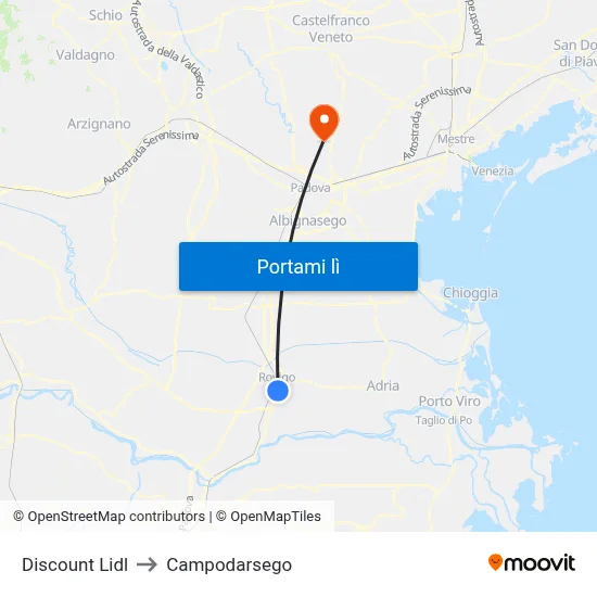 Discount Lidl to Campodarsego map