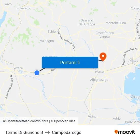 Terme Di Giunone B to Campodarsego map