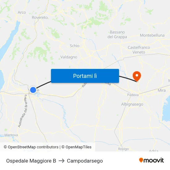 Ospedale Maggiore B to Campodarsego map
