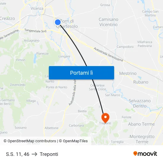 S.S. 11, 46 to Treponti map