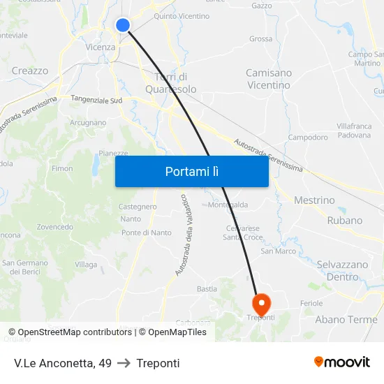V.Le Anconetta, 49 to Treponti map