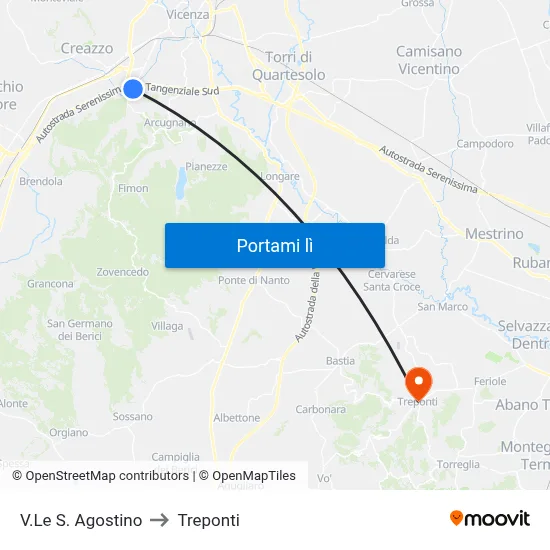 V.Le S. Agostino to Treponti map