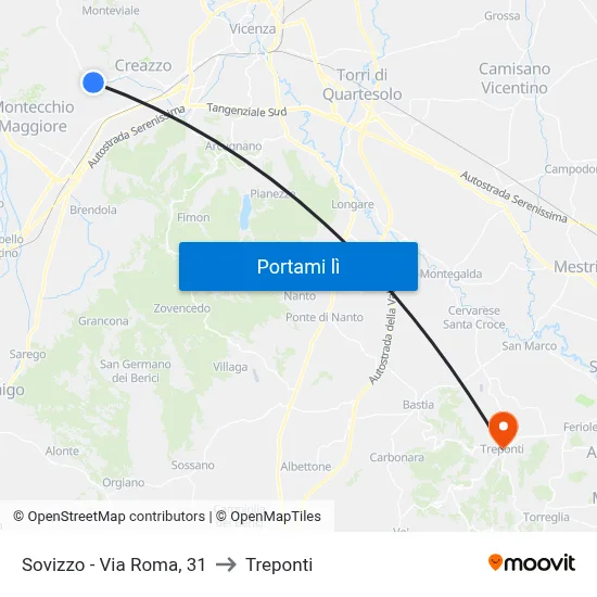 Sovizzo - Via Roma, 31 to Treponti map
