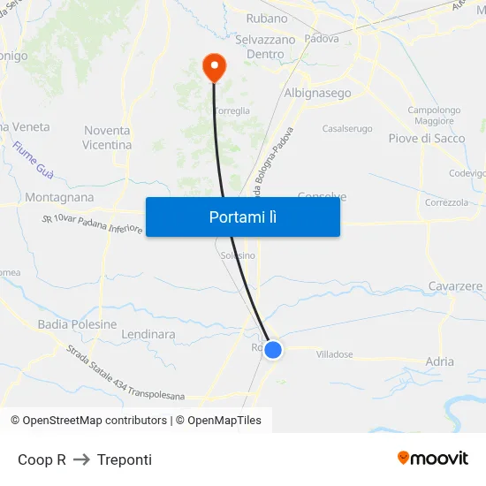 Coop R to Treponti map