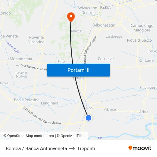 Borsea / Banca Antonveneta to Treponti map