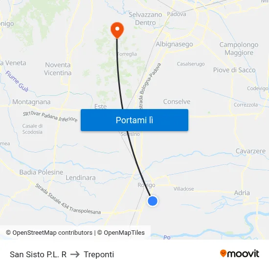 San Sisto P.L. R to Treponti map