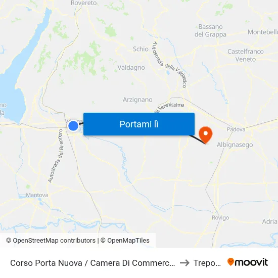 Corso Porta Nuova / Camera Di Commercio B to Treponti map