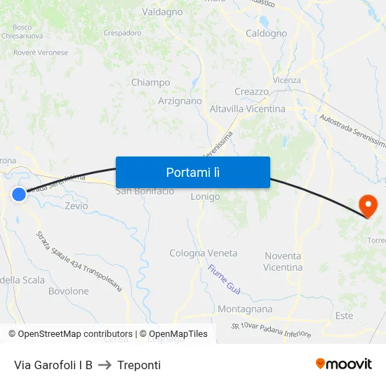 Via Garofoli I B to Treponti map