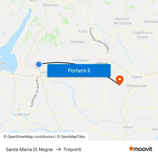 Santa Maria Di Negrar to Treponti map