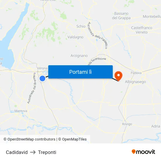 Cadidavid to Treponti map