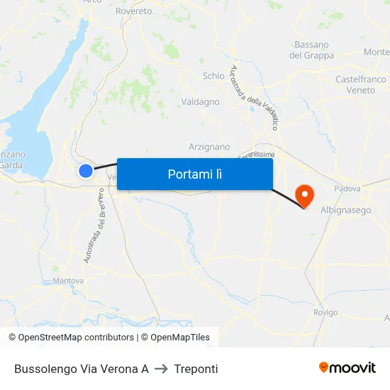 Bussolengo Via Verona A to Treponti map